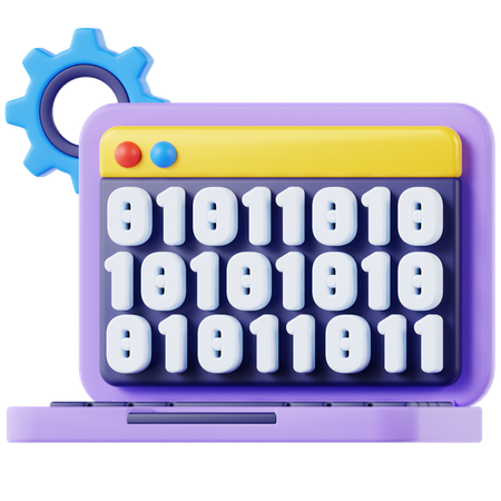 Código binario  3D Icon