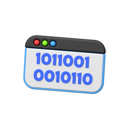 Código binario  3D Icon