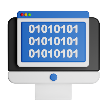 Código binario  3D Icon