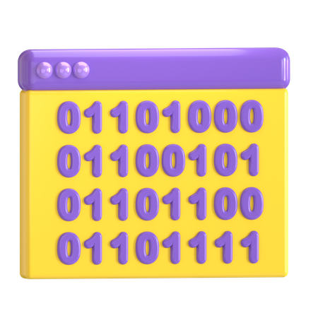 Código binario  3D Icon