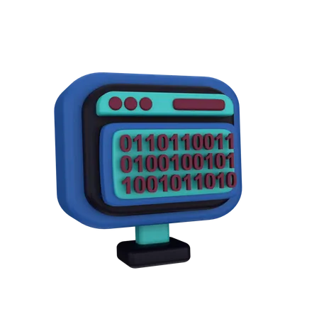 Código binário da web  3D Icon