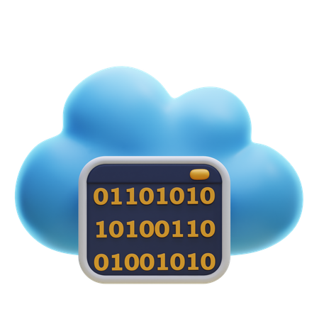 Código binario en la nube  3D Icon