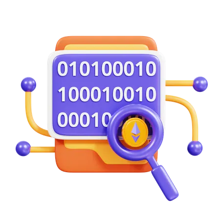 Código binário nft  3D Icon