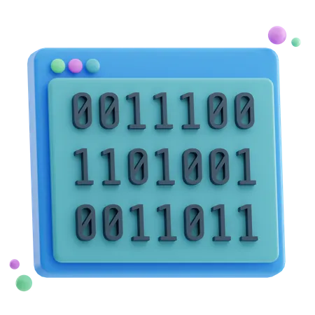 Sitio web de código binario  3D Icon