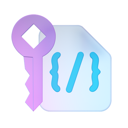 Código chave  3D Icon