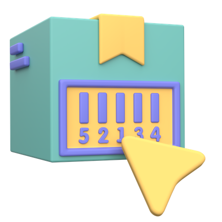 Código de barras da caixa de entrega  3D Illustration