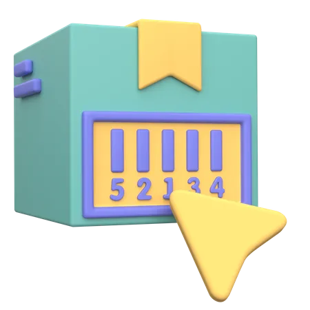 Código de barras da caixa de entrega  3D Illustration