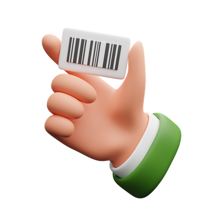 Mano sosteniendo un código de barras  3D Icon