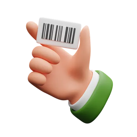Mano sosteniendo un código de barras  3D Icon