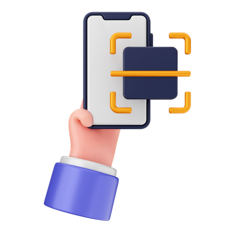 Escaneamento de código de barras smartphone  3D Icon