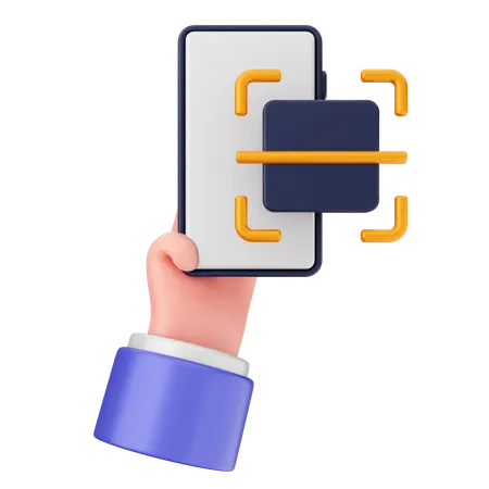 Escaneamento de código de barras smartphone  3D Icon