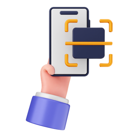Escaneamento de código de barras smartphone  3D Icon