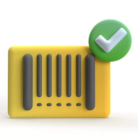 Código de barras verificado  3D Icon