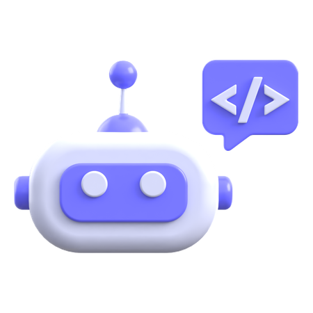 Código de chatbot de IA  3D Icon