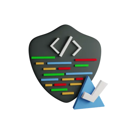 Escudo de código  3D Icon