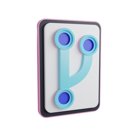 Bifurcação de código  3D Icon