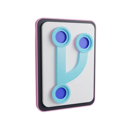 Bifurcação de código  3D Icon