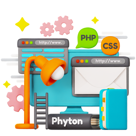 Código python  3D Illustration