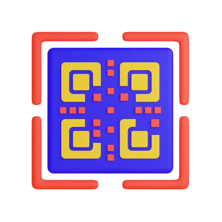 Código QR  3D Illustration