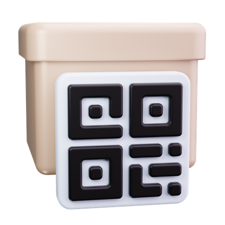 Código QR con caja de regalo  3D Icon