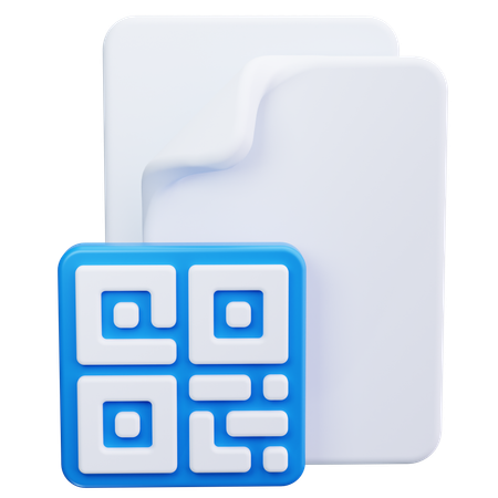 Código qr con documentocódigo qr con documento  3D Icon