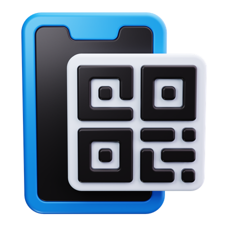 Código qr con teléfono inteligente  3D Icon