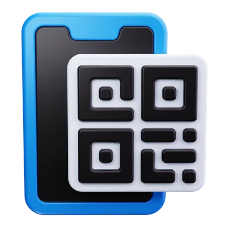 Código qr con teléfono inteligente  3D Icon