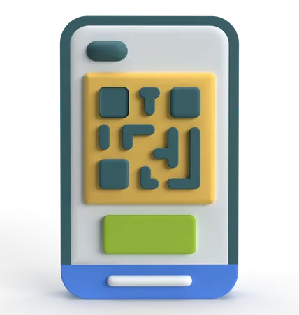 Código qr móvel  3D Icon