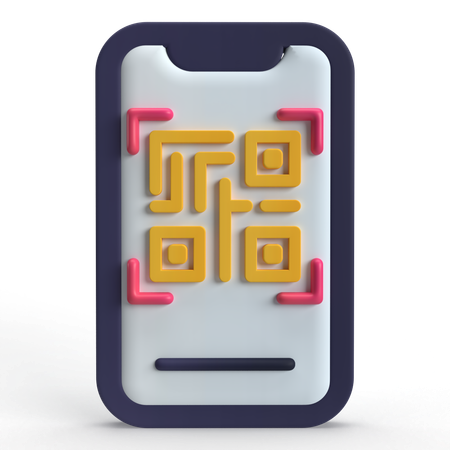 Código qr móvel  3D Icon