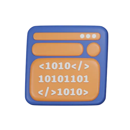 Coding Browser  3D Icon