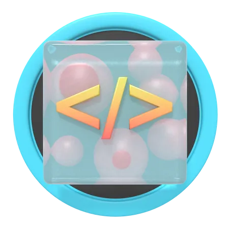 Coding Button Of 3 D Icon 3D Icon