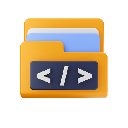 Coding Folder  3D Icon