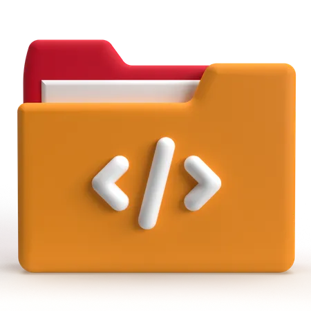 Coding Folder  3D Icon