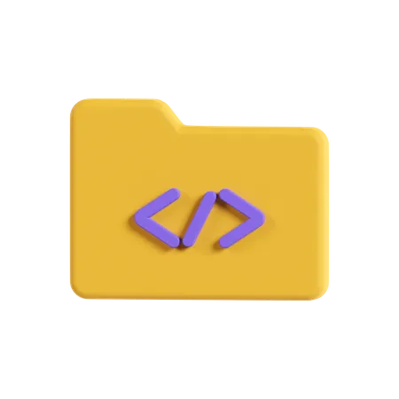 Coding Folder  3D Icon