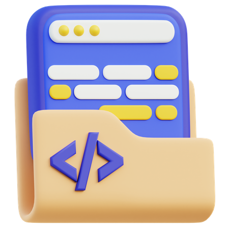 Coding Folder  3D Icon