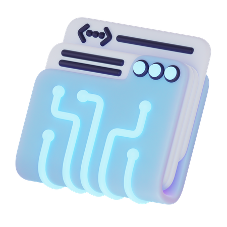 Coding Folder  3D Icon