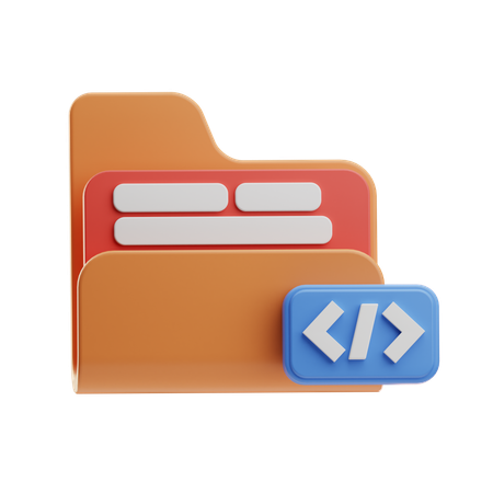Coding Folder  3D Icon