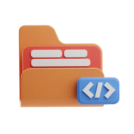 Coding Folder  3D Icon