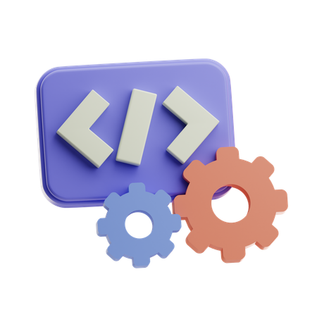 Coding Gears And Brackets  3D Icon