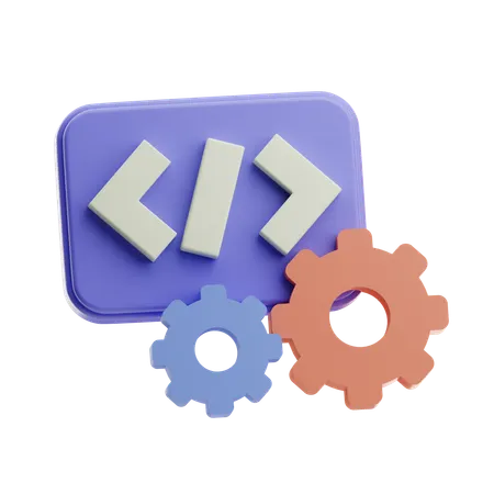 Coding Gears And Brackets  3D Icon