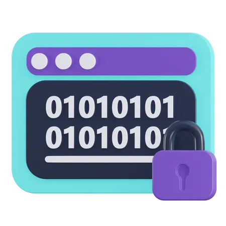 Coding Lock  3D Icon