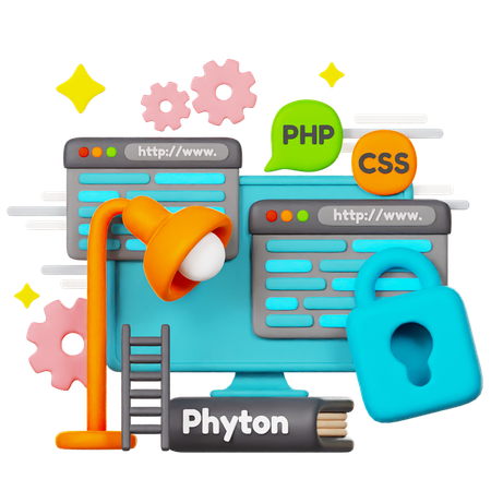 Coding Security  3D Icon