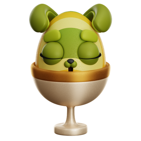 Coelhinho da páscoa dorme na xícara  3D Icon