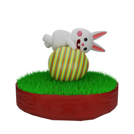 Coelhinho da Páscoa no Ovo  3D Icon