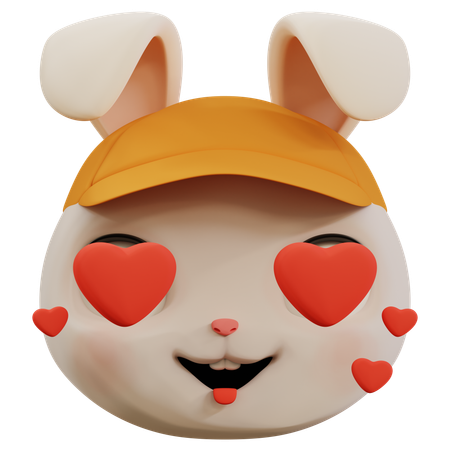 Emoji de amor de coelho  3D Icon