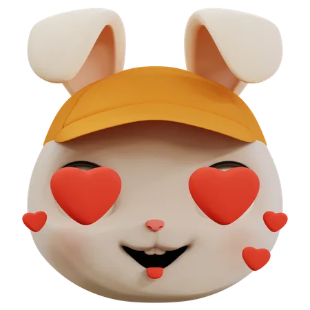 Emoji de amor de coelho  3D Icon