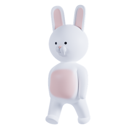Pose fofa de coelho  3D Illustration