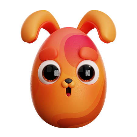 COELHO LARANJA DA PÁSCOA  3D Icon