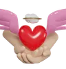 ailes de coeur avec les mains