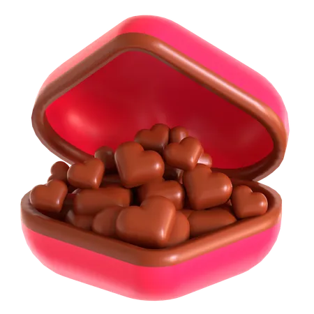 Coeur amour chocolat  3D Icon